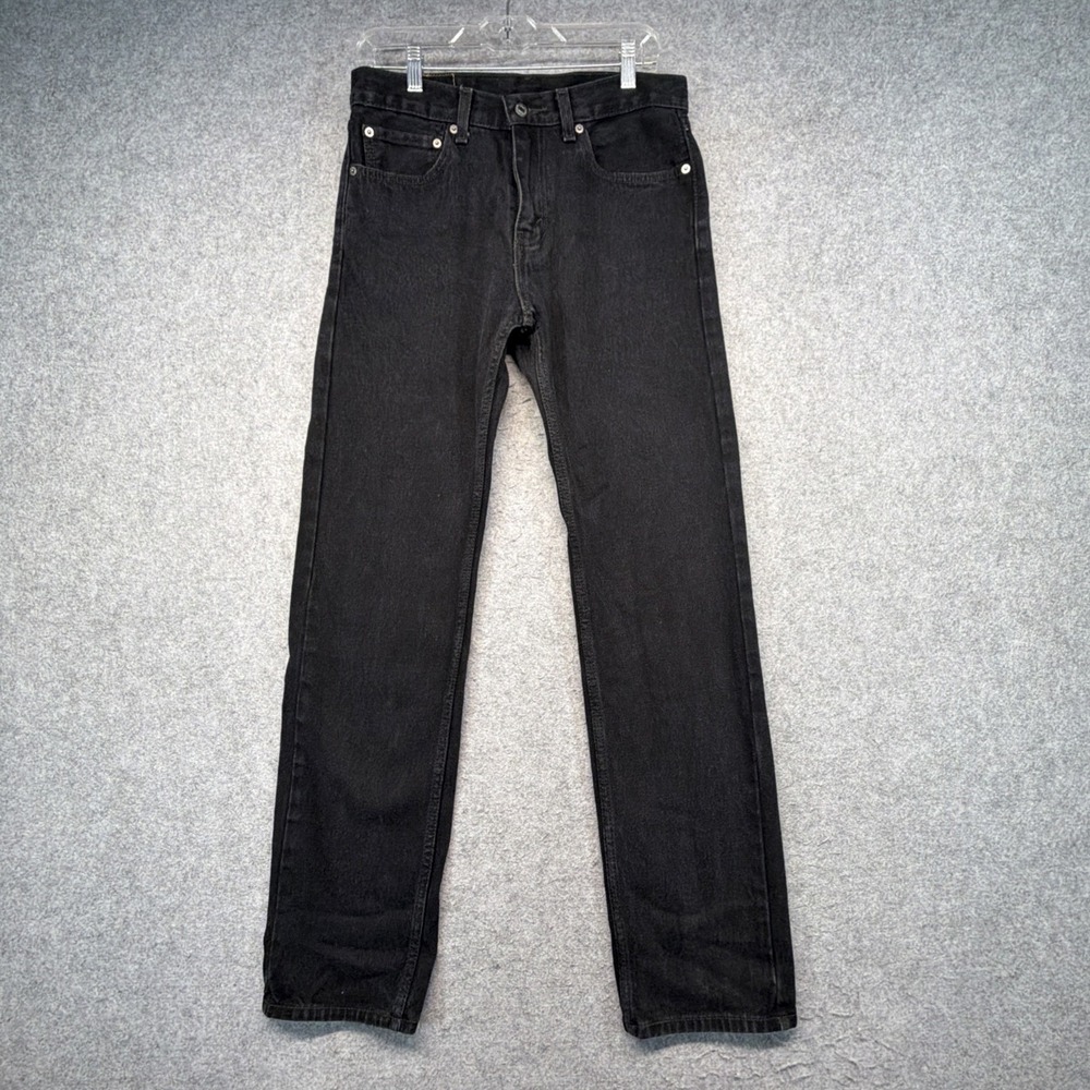 Levi's 505 Jeans Men's 31x34 (Fits 30x32) Black Cotton Denim Straight Leg